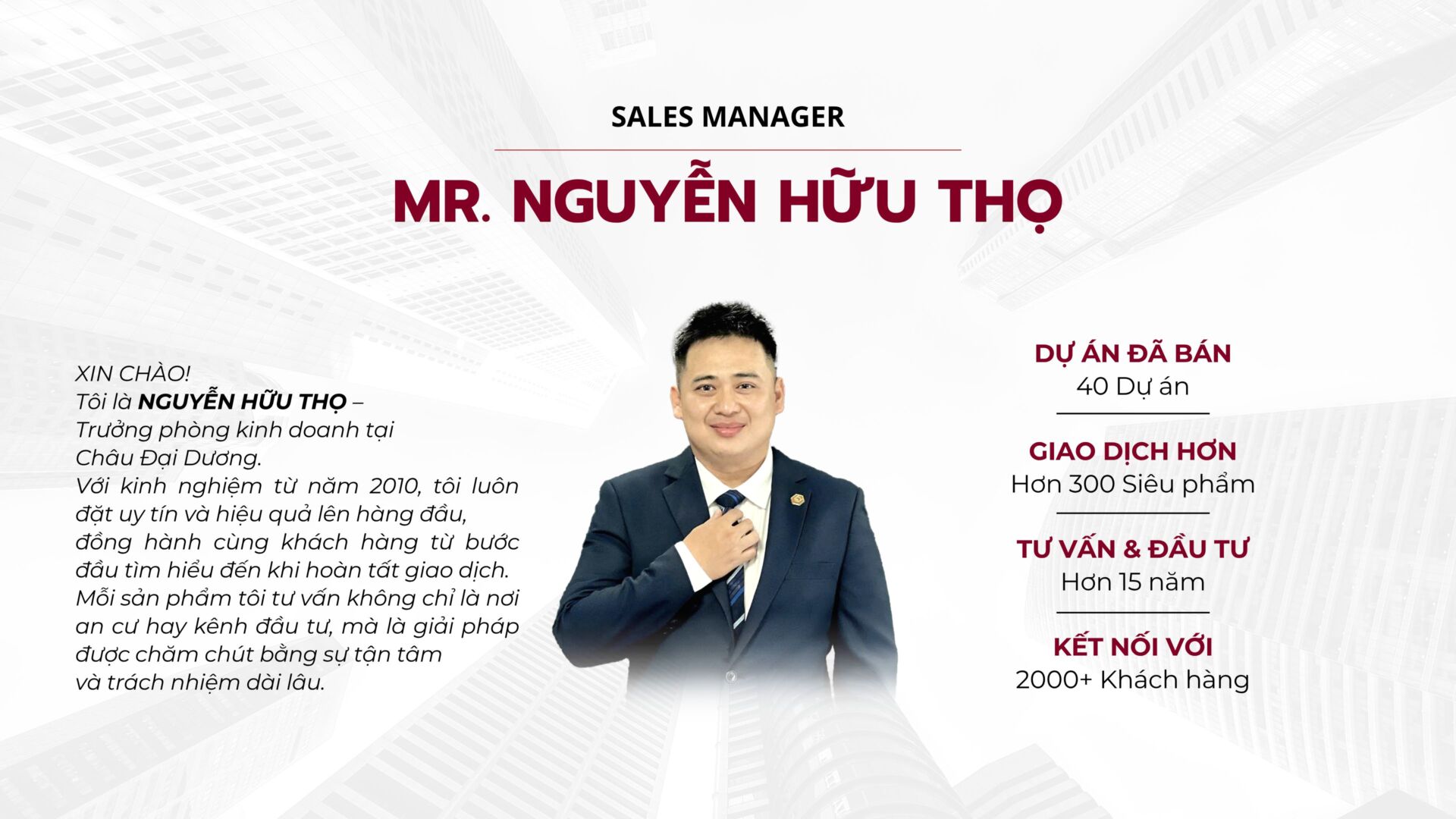 Nguyễn hữu thọ sales manager