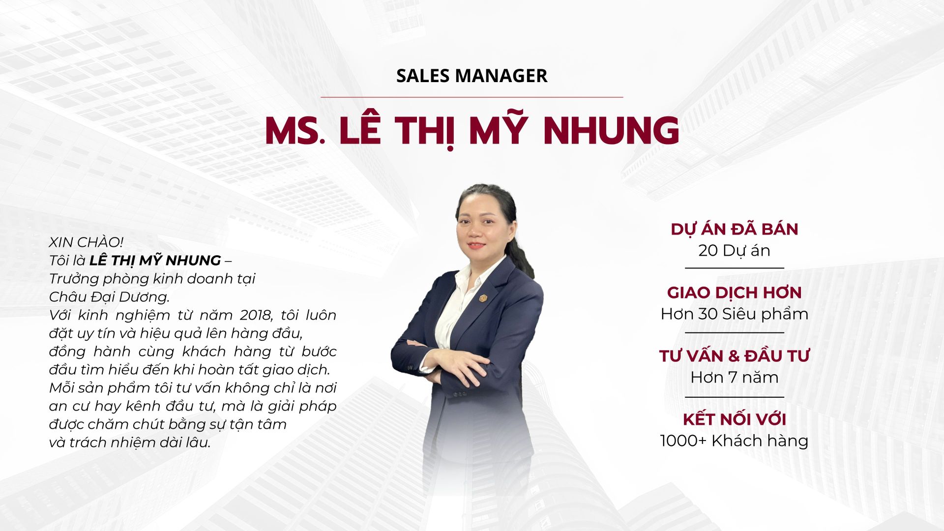 Lê thị mỹ nhung sales manager
