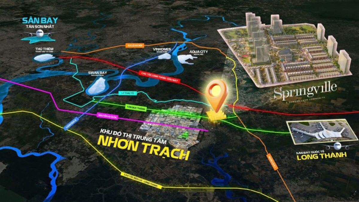 Bản đồ vị trí dự án Spingville Gamuda Land Nhơn Trạch 