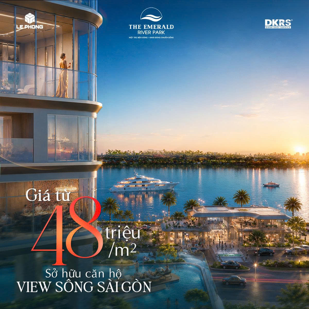 The Emerald River Park chỉ từ 48 triệu/m2, booking sớm nhận ưu đãi đến 3%