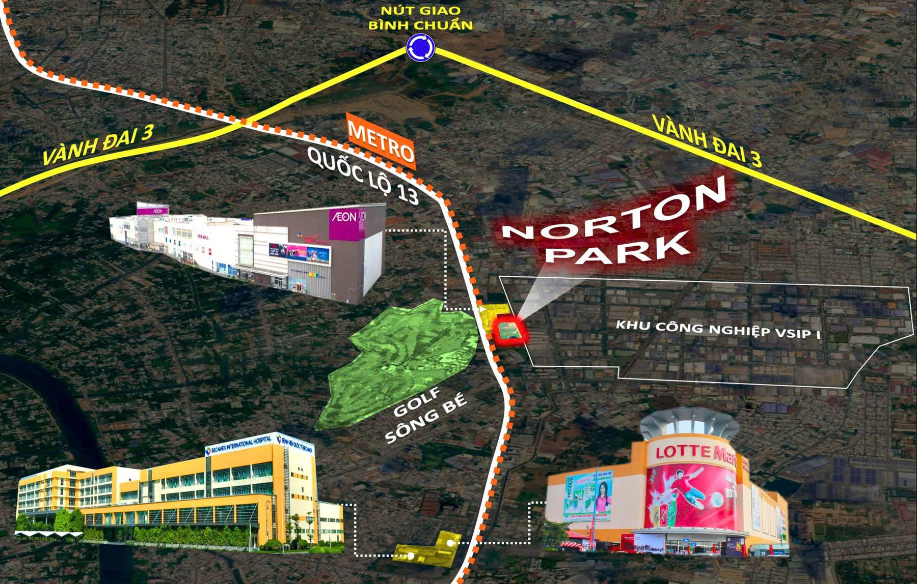 Vị trí dự án Norton Park Gamuda Land Quốc lộ 13